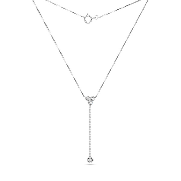 Кольє-краватка з білого золота з діамантами (арт. Ц341282030/8б) – зображення 2