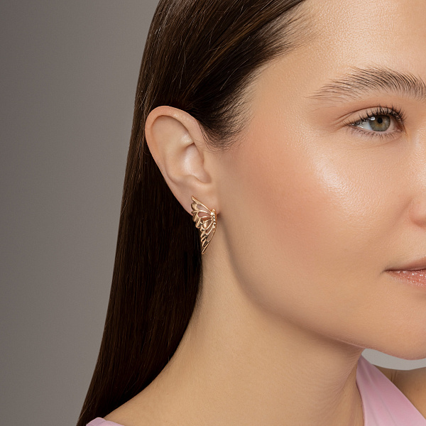 Серьги Крылья из красного золота (арт. 1101048а) – изображение 3