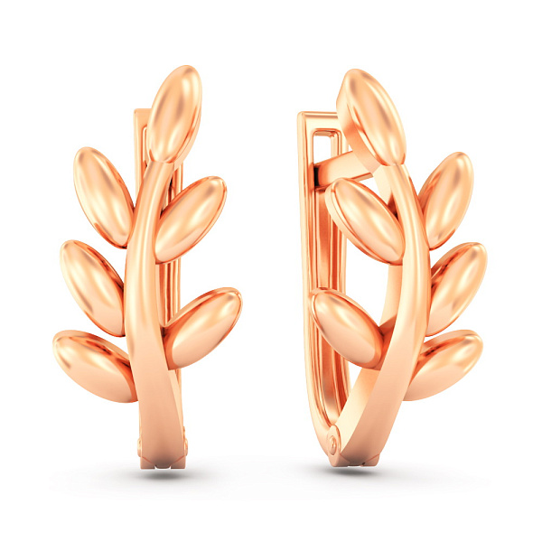 Серьги из красного золота Веточка (арт. 111255) – изображение 1