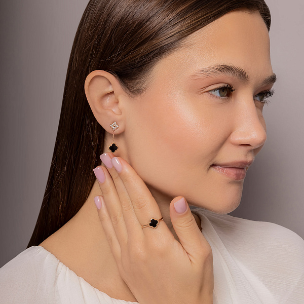 Кольцо из красного золота с черной эмалью (арт. 1190425101) – изображение 4