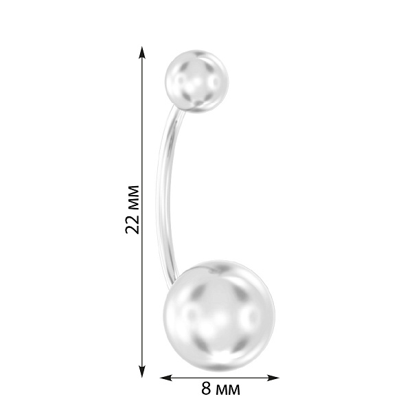 Золота сережка-пірсинг для пупка (арт. 360063б) – зображення 2
