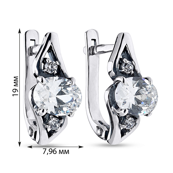 Серебряные сережки с фианитами (арт. 7902/1112402) – изображение 2