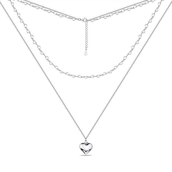 Серебряное колье Сердце без камней (арт. 7507/1816) – изображение 2