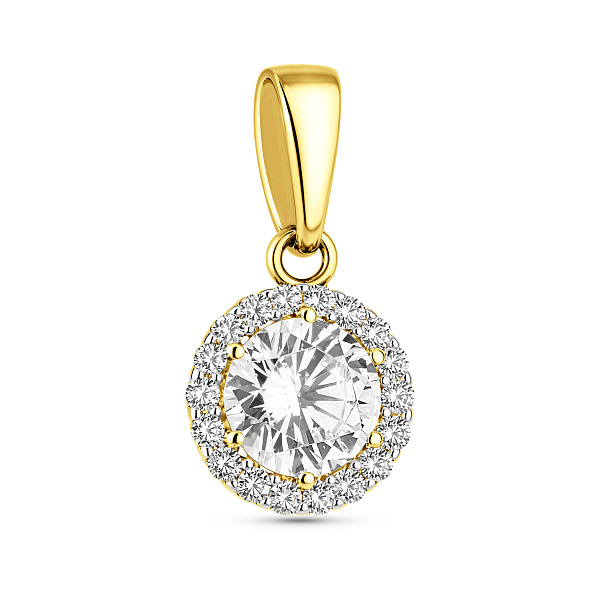 Подвеска из желтого золота с фианитами (арт. 440422ж) – изображение 1