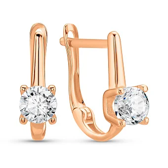 Дитячі золоті сережки з фіанітами (арт. 1091047)