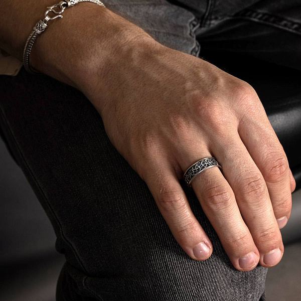 Каблучка зі срібла з орнаментом (арт. 7901/1685) – зображення 2