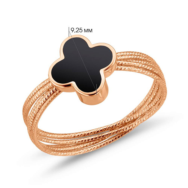 Золота каблучка з емаллю (арт. 141490еча) – зображення 2