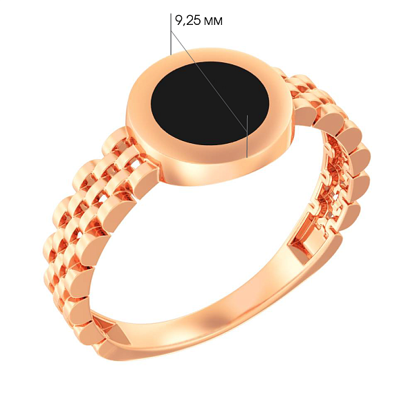 Кольцо Лýна из красного золота с эмалью (арт. 140908еч) – изображение 6