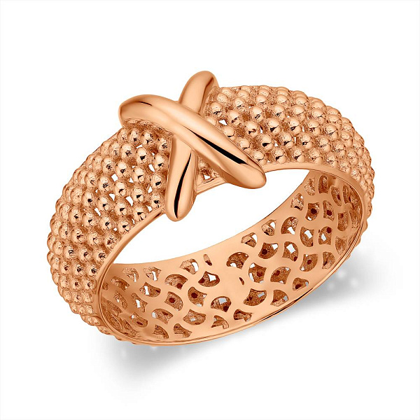 Каблучка з червоного золота без каменів (арт. 156730) – зображення 1