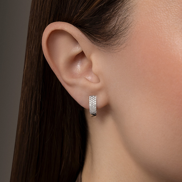 Серьги из белого золота с бриллиантами (арт. С011251030б) – изображение 2