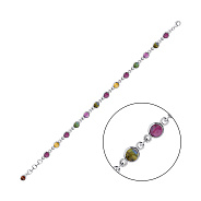 Фото Серебряный браслет с альпинитами (арт. 7509/4258ацв)