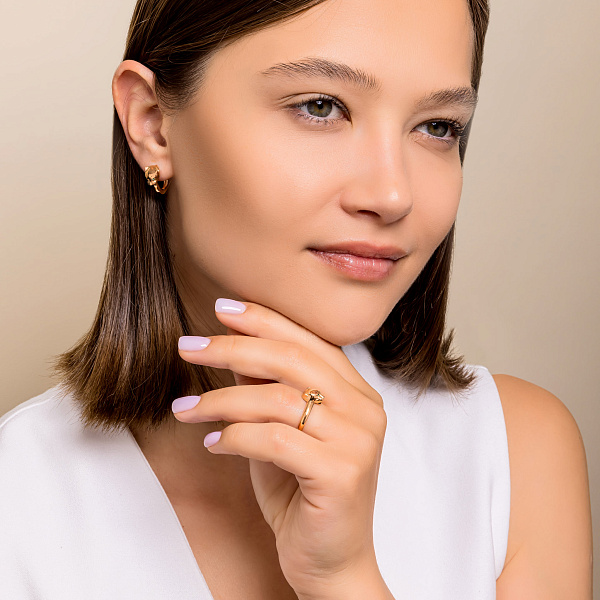 Золоті сережки Пантери з фіанітами (арт. 1091455з) – зображення 3