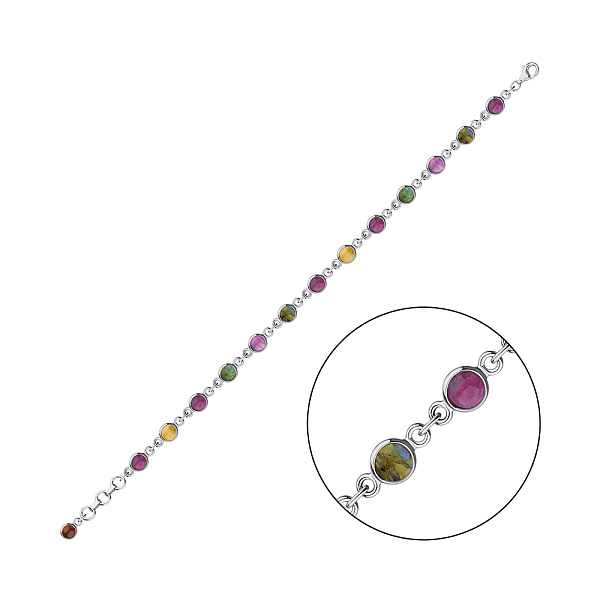 Серебряный браслет с альпинитами (арт. 7509/4258ацв) – изображение 1