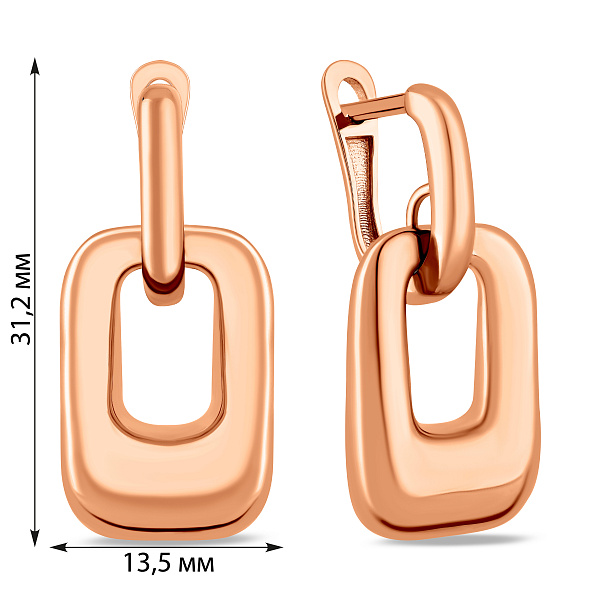 Серьги из красного золота (арт. 1092085) – изображение 5