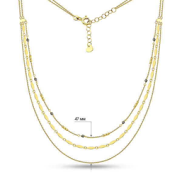 Золотое многослойное колье Francelli (арт. 352855жч) – изображение 6