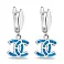Серьги-подвески из серебра с синим опалом (арт. 7502/4422Пос) – изображение 1