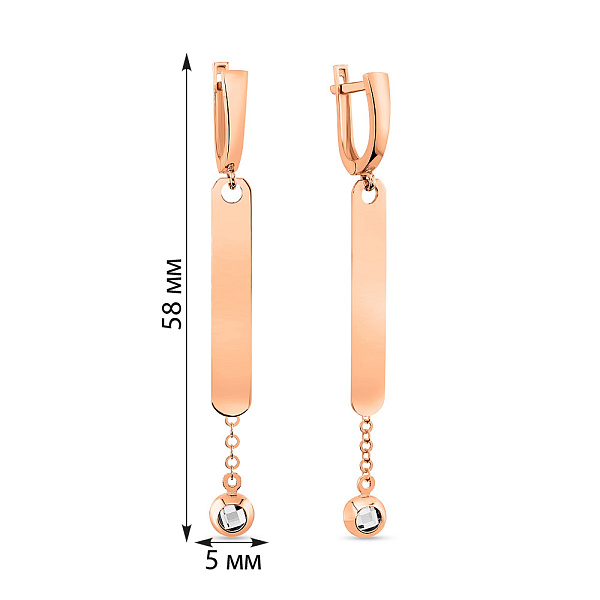 Серьги из красного золота с подвесками (арт. 108520) – изображение 2