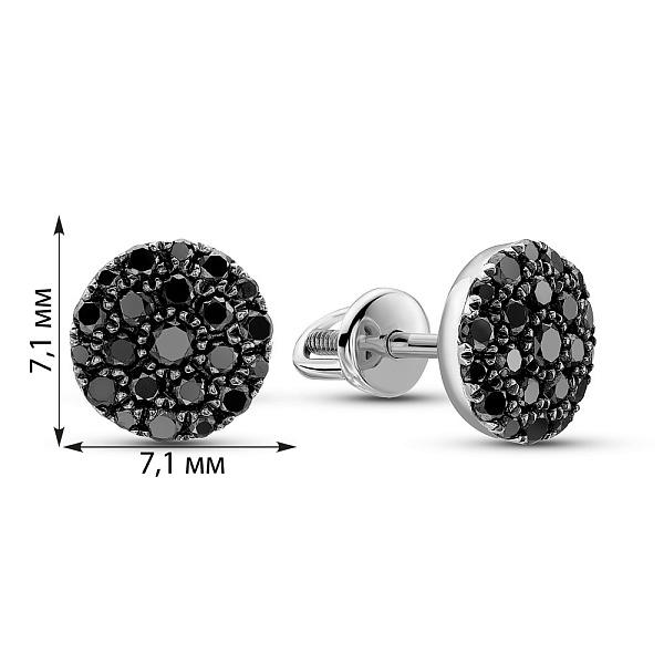 Сережки-пусети з білого золота з діамантами  (арт. 2191666202ч) – зображення 4