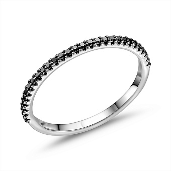 Золотое кольцо с черными бриллиантами (арт. К011483015бч)