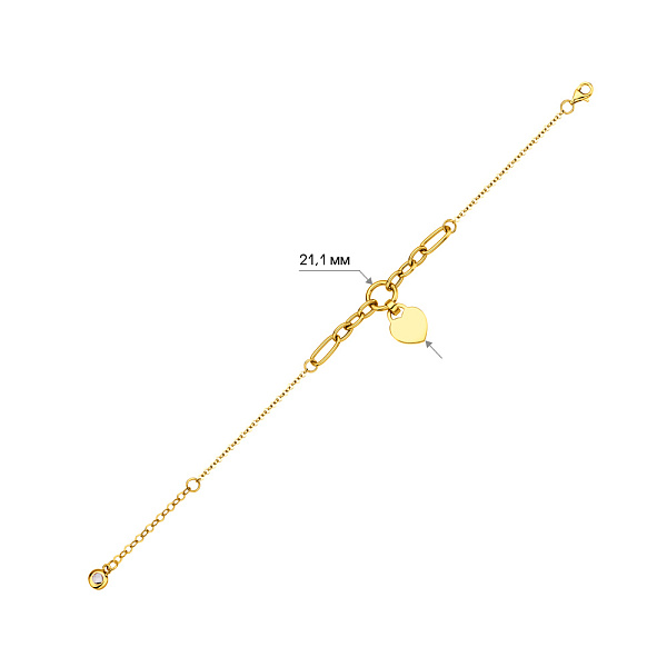 Браслет з жовтого золота з підвіскою (арт. 326334ж) – зображення 2