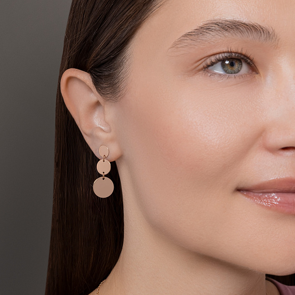 Серьги "Монеты" из красного золота (арт. 107879/2) – изображение 3