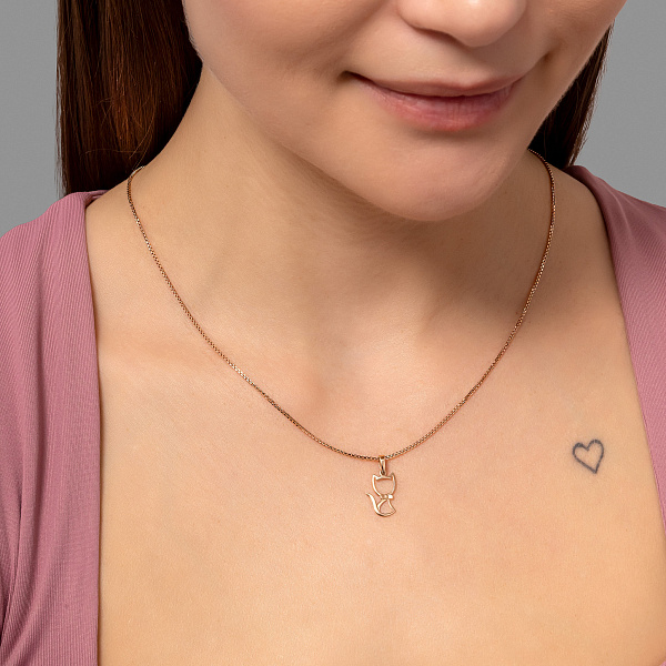 Золотая подвеска Котенок (арт. 440356) – изображение 3