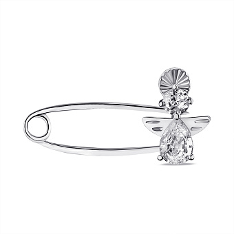 Фото Булавка из серебра с фианитами (арт. 7511/7-065-р)