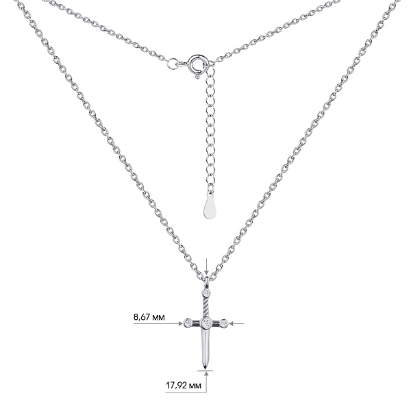 Колье из серебра с фианитами (арт. 7507/1540) – изображение 3