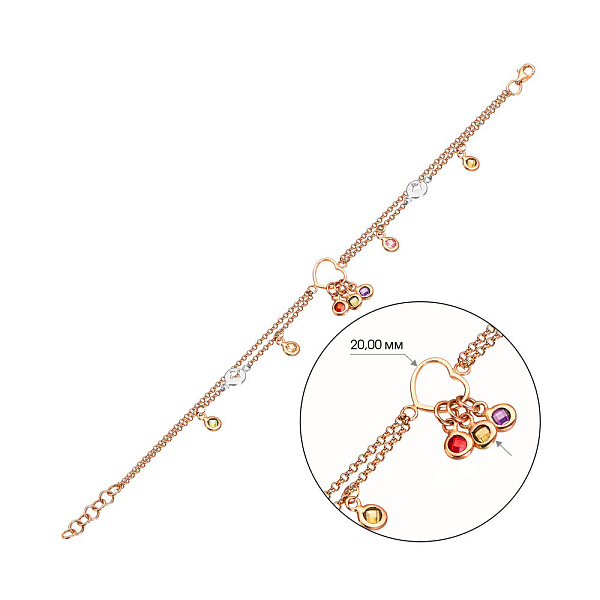 Золотий браслет з фіанітами (арт. 322828) – зображення 2