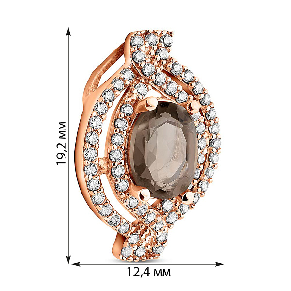 Золотой подвес с кварцем и фианитами (арт. 421625Пкд) – изображение 2