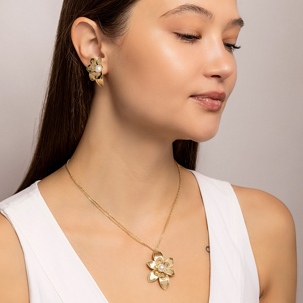 Золоті сережки Francelli з перлами (арт. 1091661жпрлб) – зображення 3