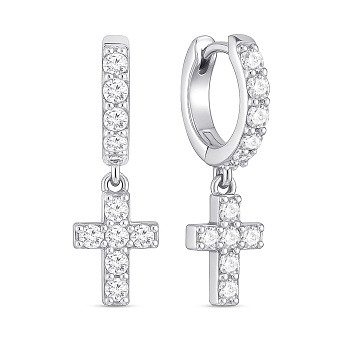 Серебряные серьги Крестики с фианитами (арт. 7502/9933/10)