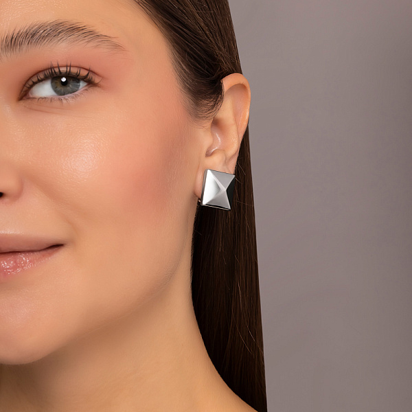 Серьги Francelli из белого золота без камней (арт. е1091984б) – изображение 5