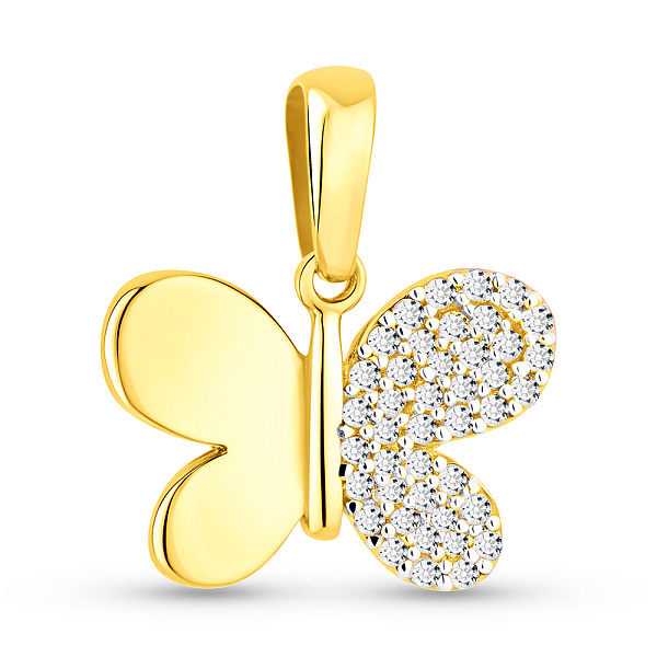 Подвес из желтого золота с фианитами (арт. 421613ж) – изображение 1