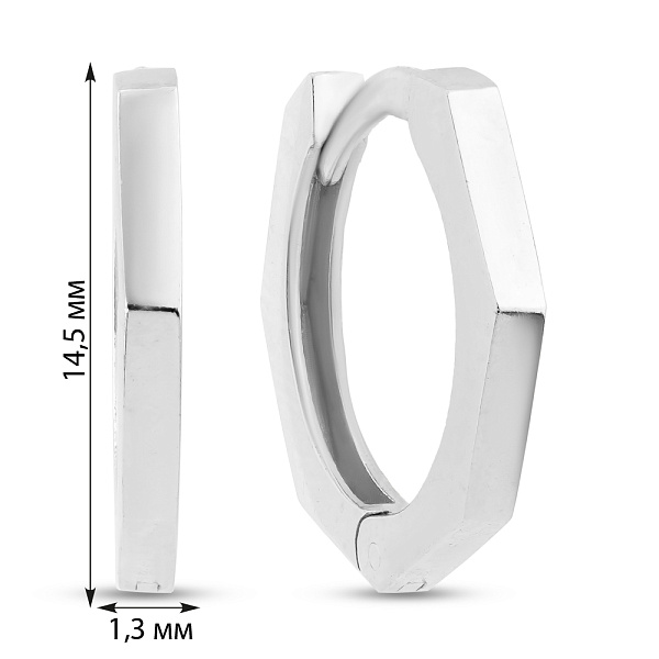 Серьги-кольца из белого золота (арт. 1091310/15б) – изображение 2
