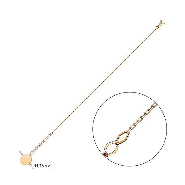 Золотой браслет на ногу (арт. 324797/10н) – изображение 3