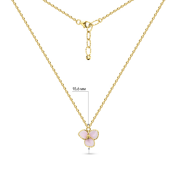 Колье из желтого золота Francelli с цветком из керамики (арт. 352368жкмр) – изображение 3