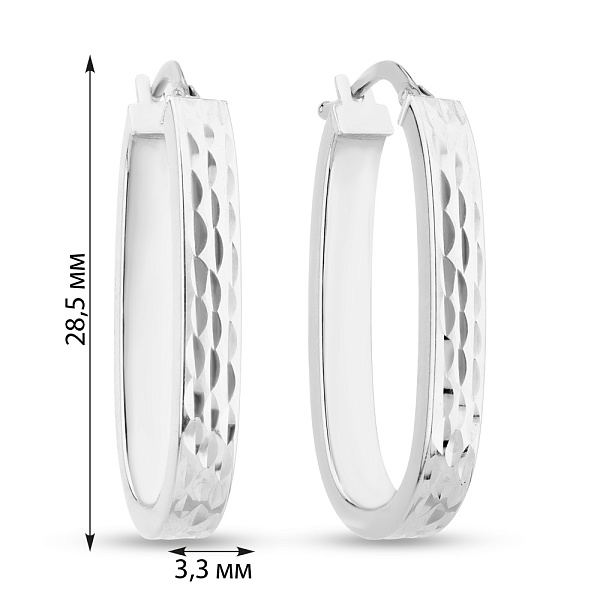 Серьги-кольца из белого золота (арт. 1091570/30б) – изображение 3
