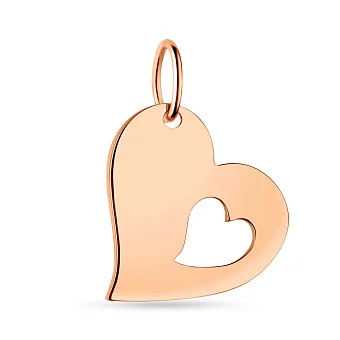 Подвес Сердце из красного золота без вставок (арт. 424470)