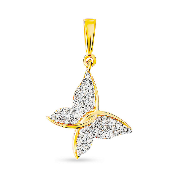 Золотий підвіс Метелик з фіанітами (арт. 440336ж) – зображення 1