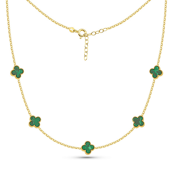 Золотое колье с малахитом (арт. 352772/8жмлх) – изображение 2