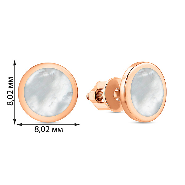 Золотые серьги пусеты Лýна с эмалью (арт. 111081еп) – изображение 3