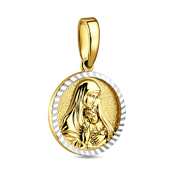 Фото Ладанка из золота Дева Мария и Иисус (арт. 440942ж)