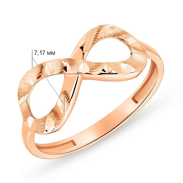 Золотое кольцо "Бесконечность" (арт. 155361) – изображение 2