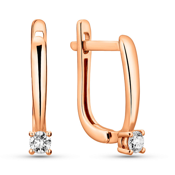 Сережки з червоного золота з діамантами  (арт. С011243010) – зображення 1