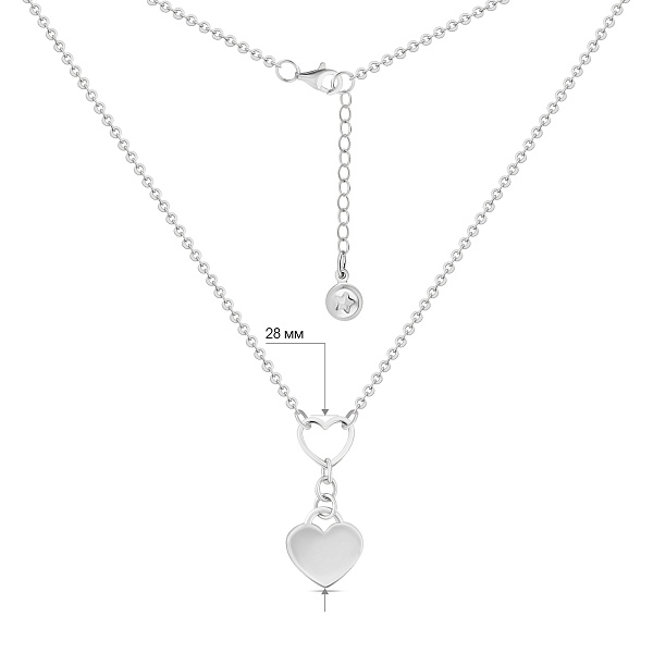 Колье из белого золота Сердце (арт. 353012б) – изображение 4