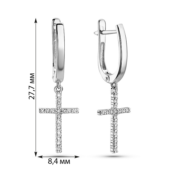 Золоті сережки-підвіски з діамантами (арт. 2111363202) – зображення 2