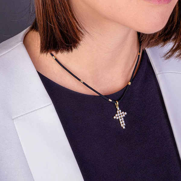 Шелковый шнурок с золотыми вставками (арт. 360144ж) – изображение 4