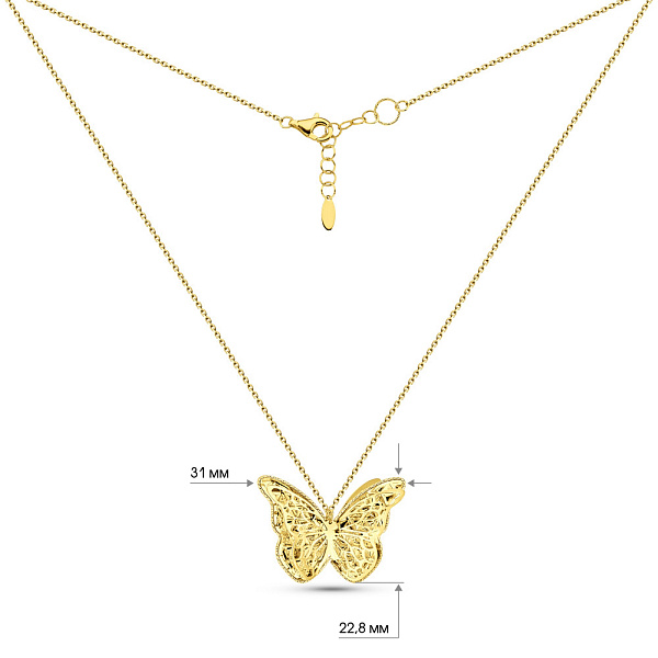 Золотое колье Бабочка Francelli (арт. 352713ж) – изображение 5