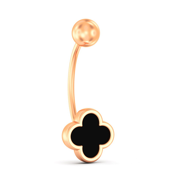 Пірсинг у пупок з червоного золота з емаллю (арт. 360250еч) – зображення 1